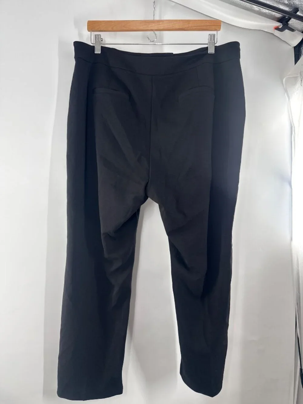 Michael Kors Womens Black Straight-Leg Pants With Gold Chain Size 16 Career